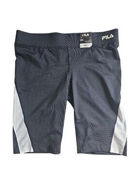 NWT Fila Sport Bermuda Shorts Black Mid Rise Fitted Athletic Activewear Large
